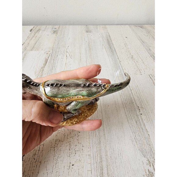 Kalifano T-Rex dinosaur trinket box jewelry rhinestone unique hinged figurine ty - Picture 6 of 9